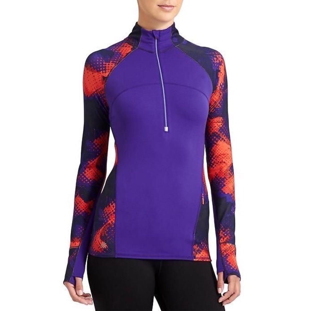 𝅺ATHLETA Running Wild Half Zip Long Sleeve Activewear Top Size XS